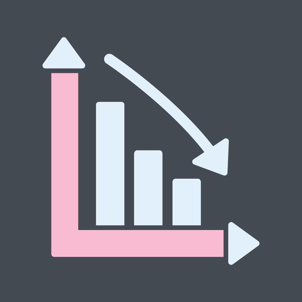Chart Down Icon Design vector