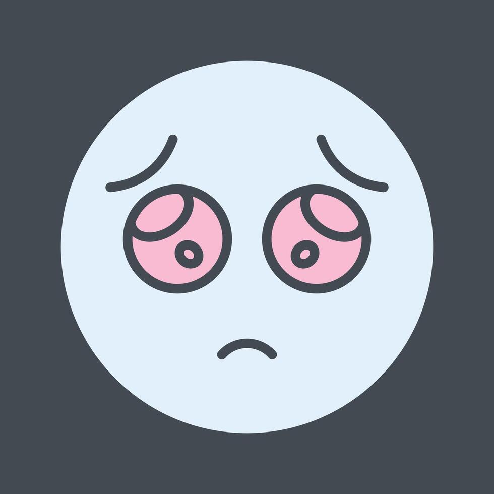 Pleading Face Icon Design vector