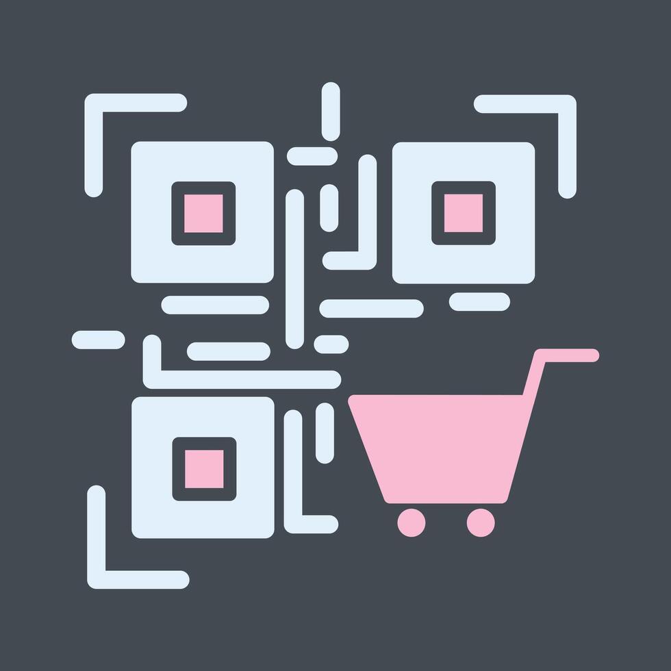 QR Code Shopping Icon Design vector