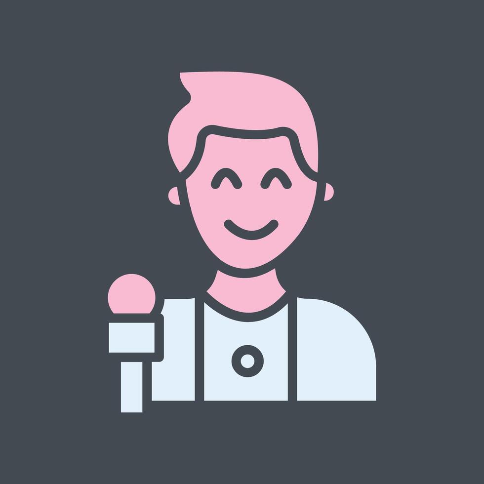 News Correspondent Icon Design vector