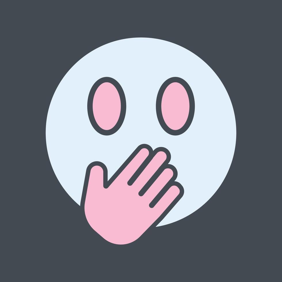 Face with Hand Over Mouth Icon Design vector