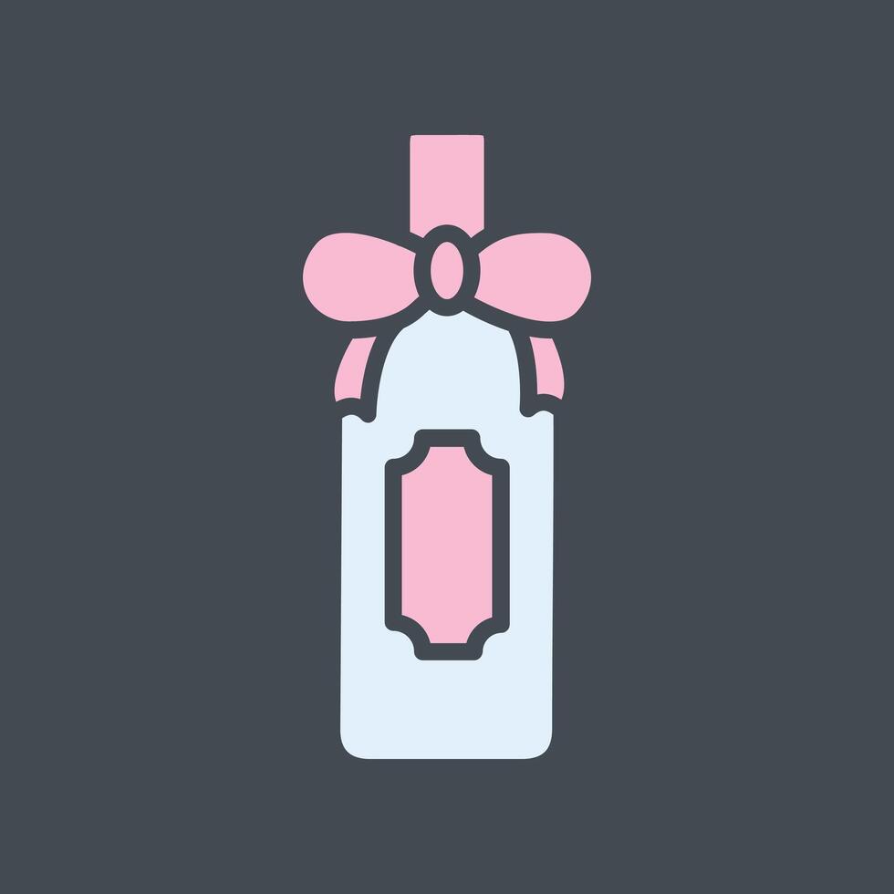 Wine Bottle with Bow Icon Design vector