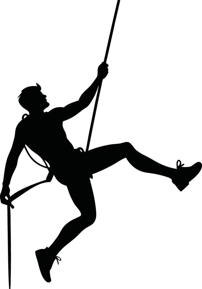 Climber Silhouette on the Edge vector