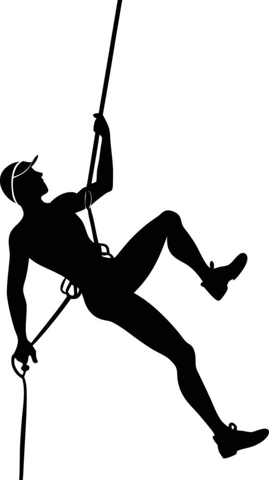 Climbing Silhouette at Dawn vector