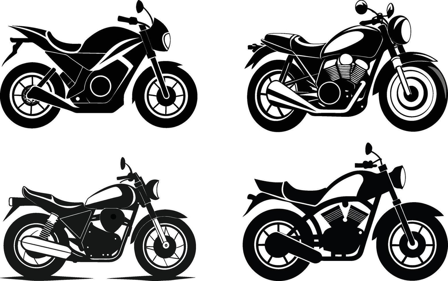 Adventure Motorcycle Silhouette vector