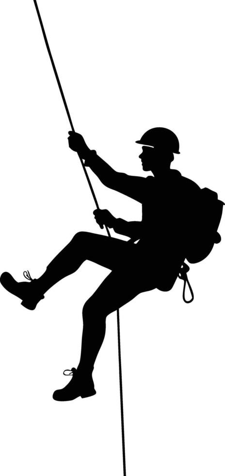 Silhouette of a Solo Climber vector