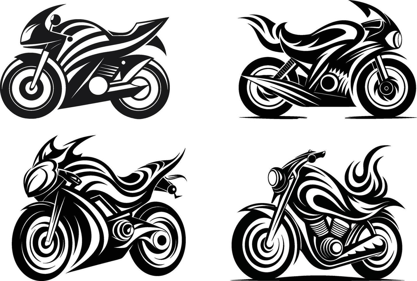 Stunt Motorcycle Silhouette vector