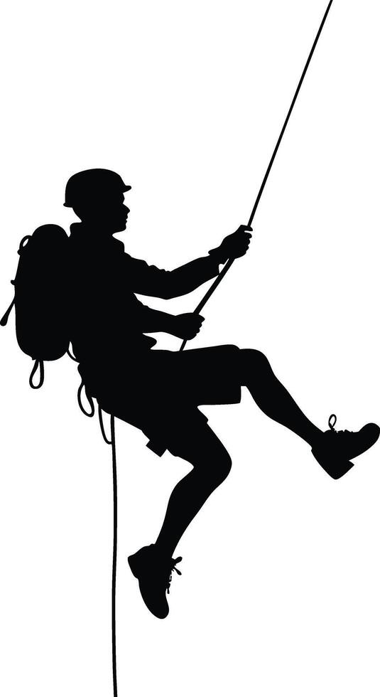 Adventurous Climber Silhouette vector
