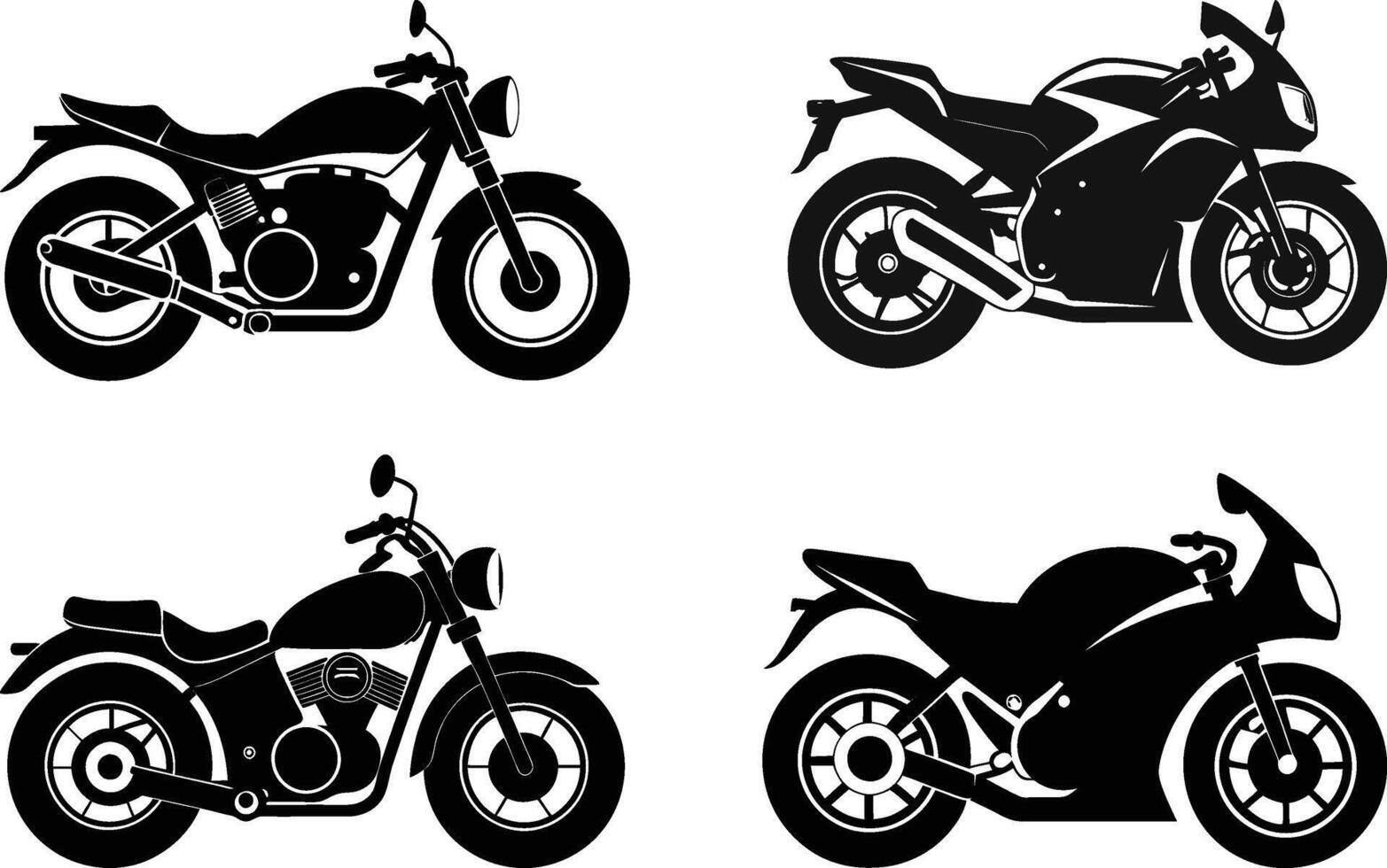 Cruiser Motorcycle Silhouette vector