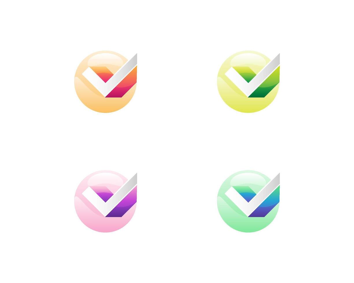 3d colorful letter V with circle logo variations vector