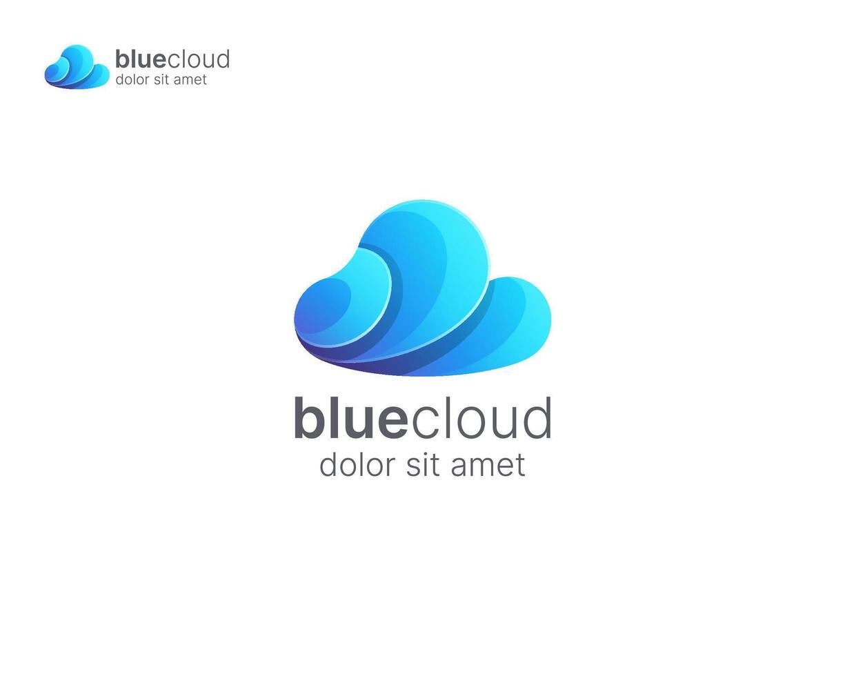 Cloud logo. Data technology logo vector