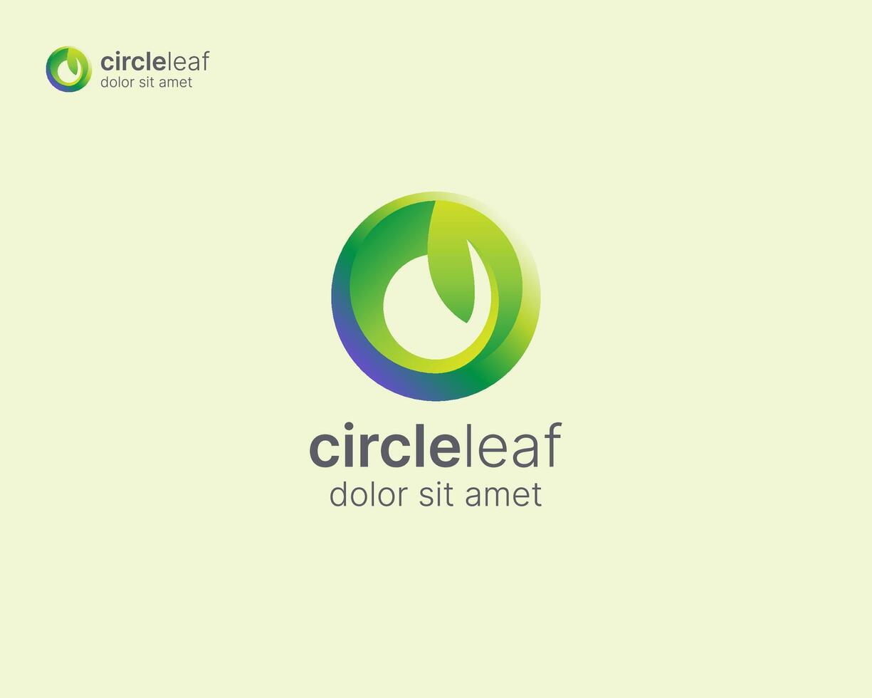 Abstract colorful circle with leaf logo vector
