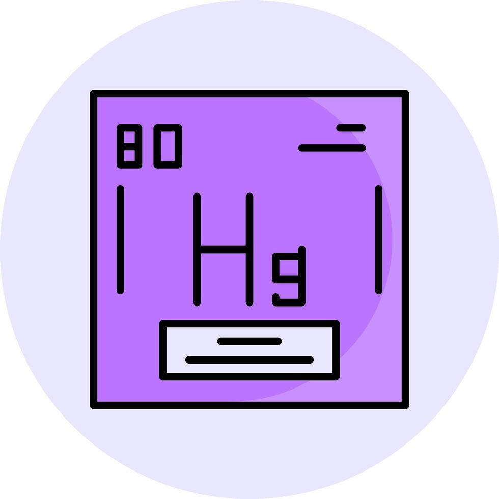 Mercury Filled Circle Fill Style Icon vector