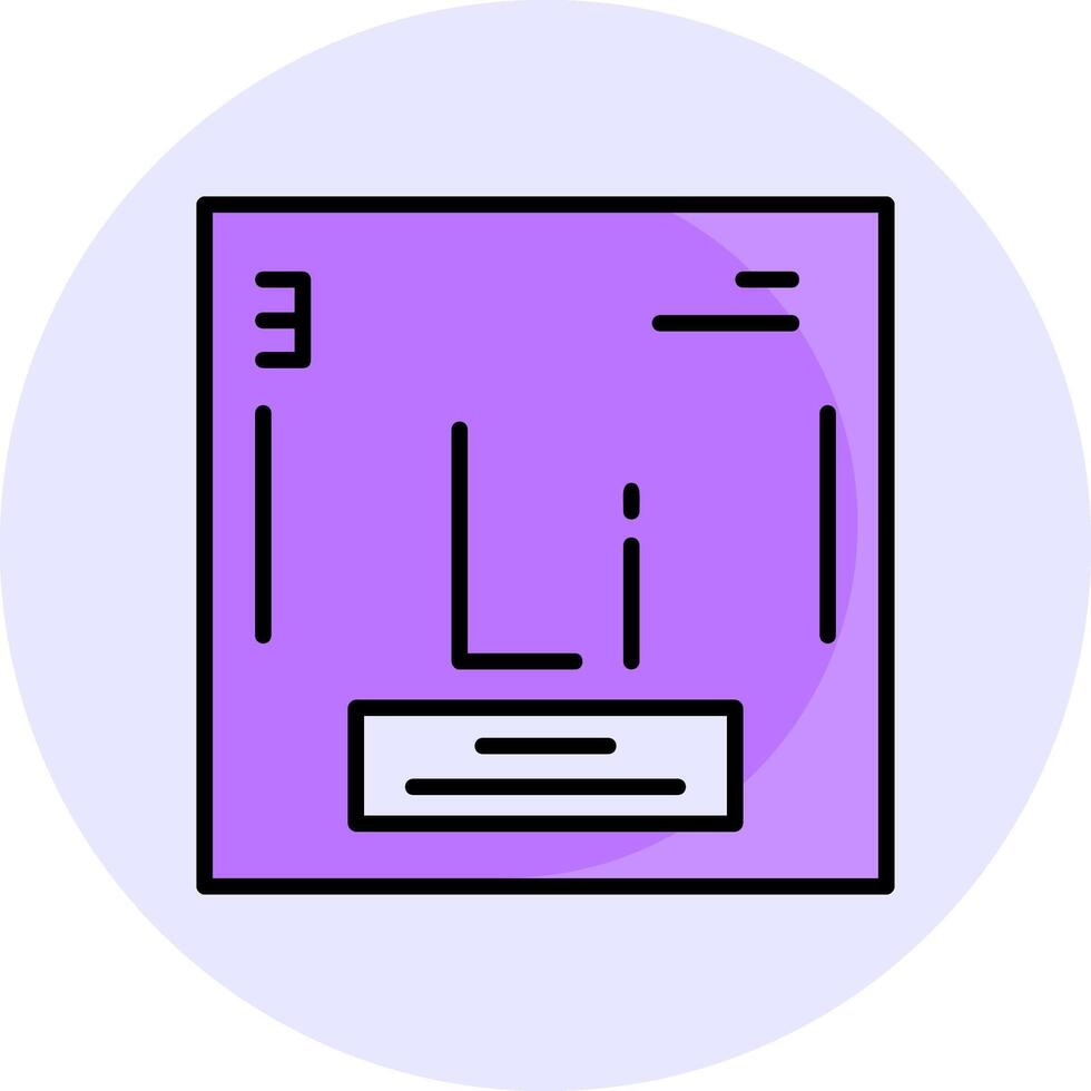 Lithium Filled Circle Fill Style Icon vector