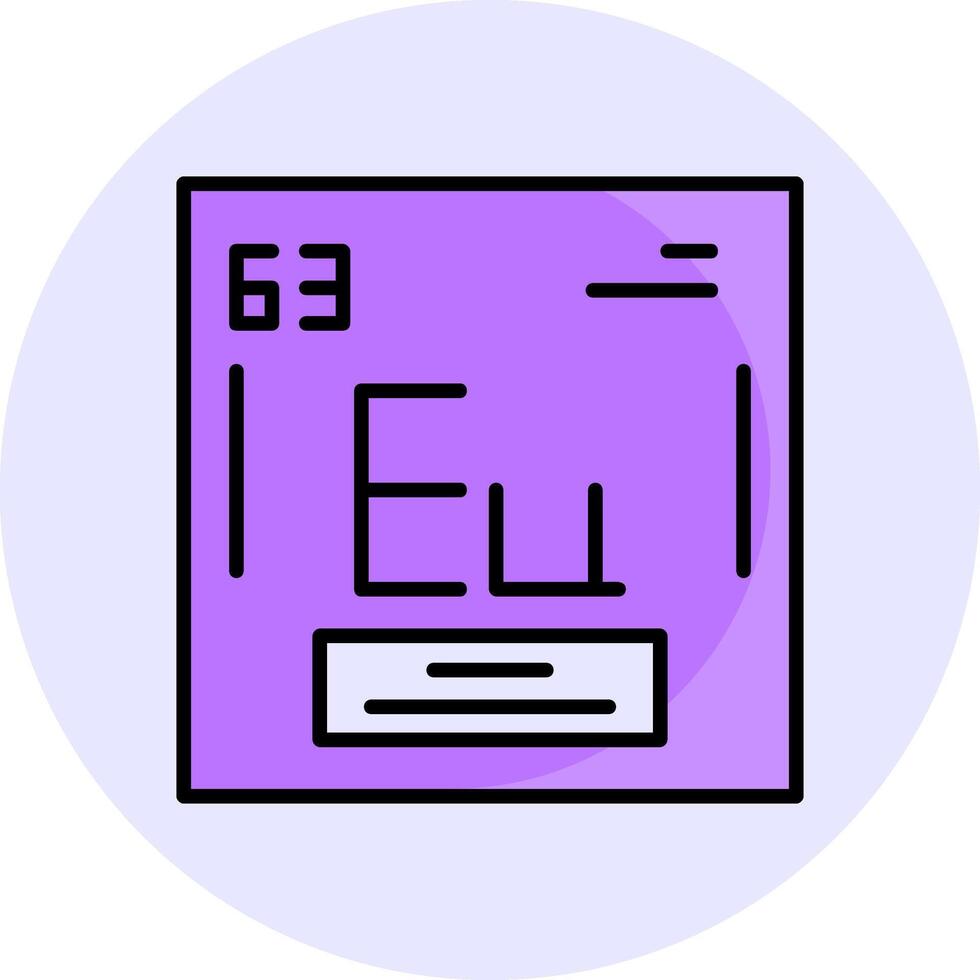 Europium Filled Circle Fill Style Icon vector