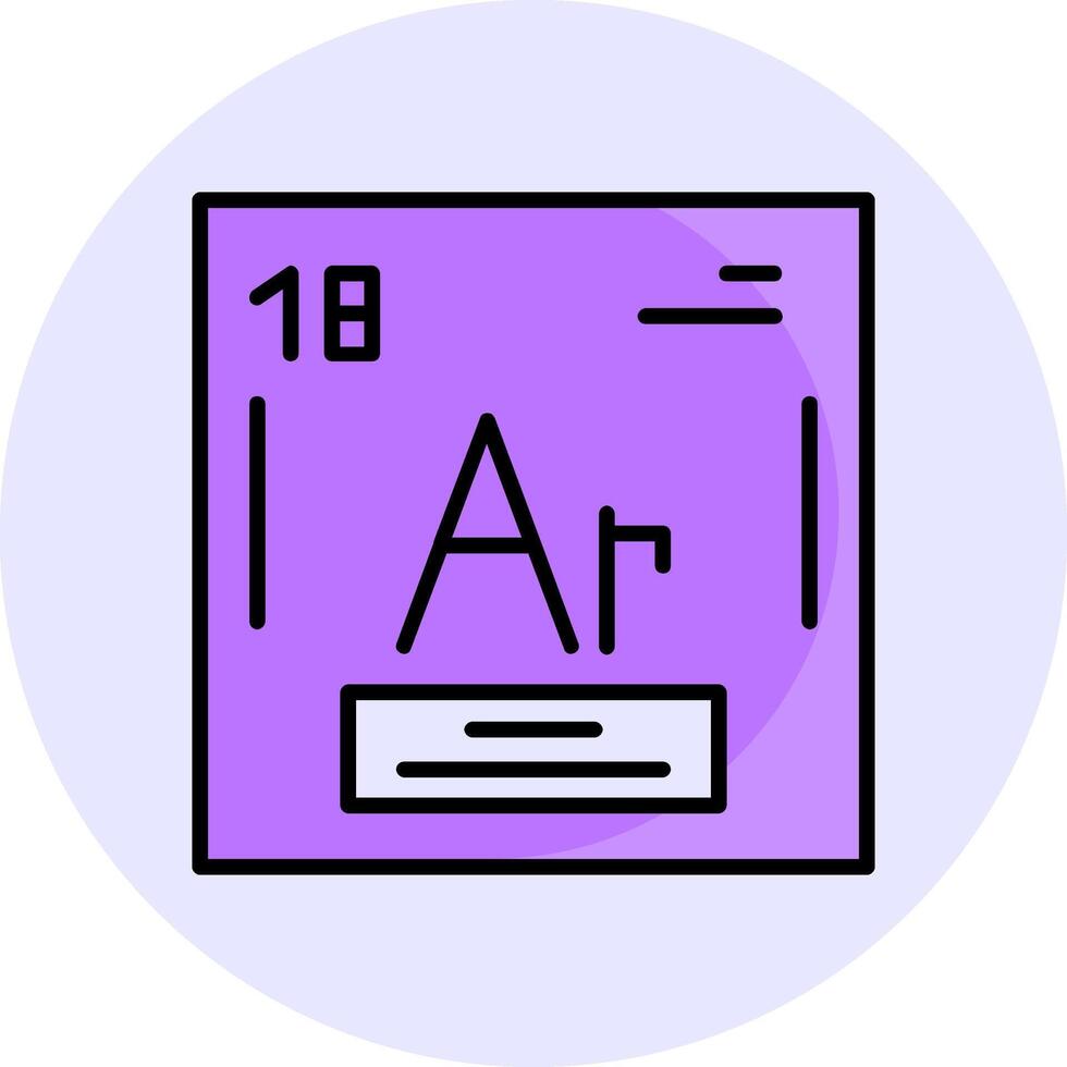 Argon Filled Circle Fill Style Icon vector