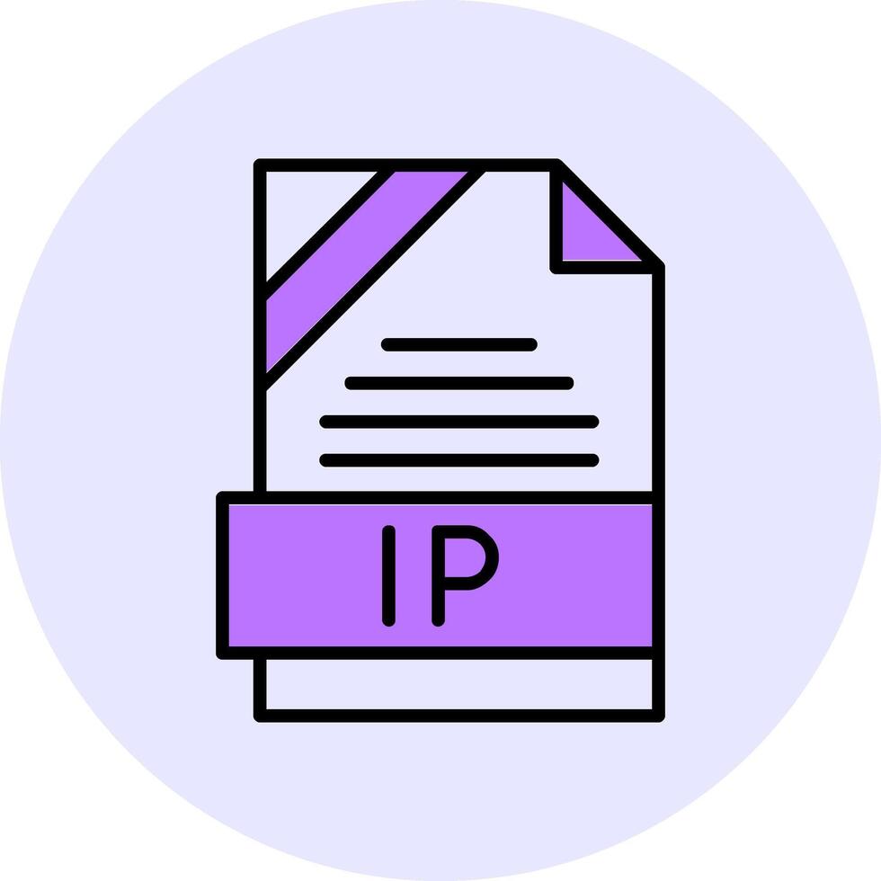 IP Filled Circle Fill Style Icon vector