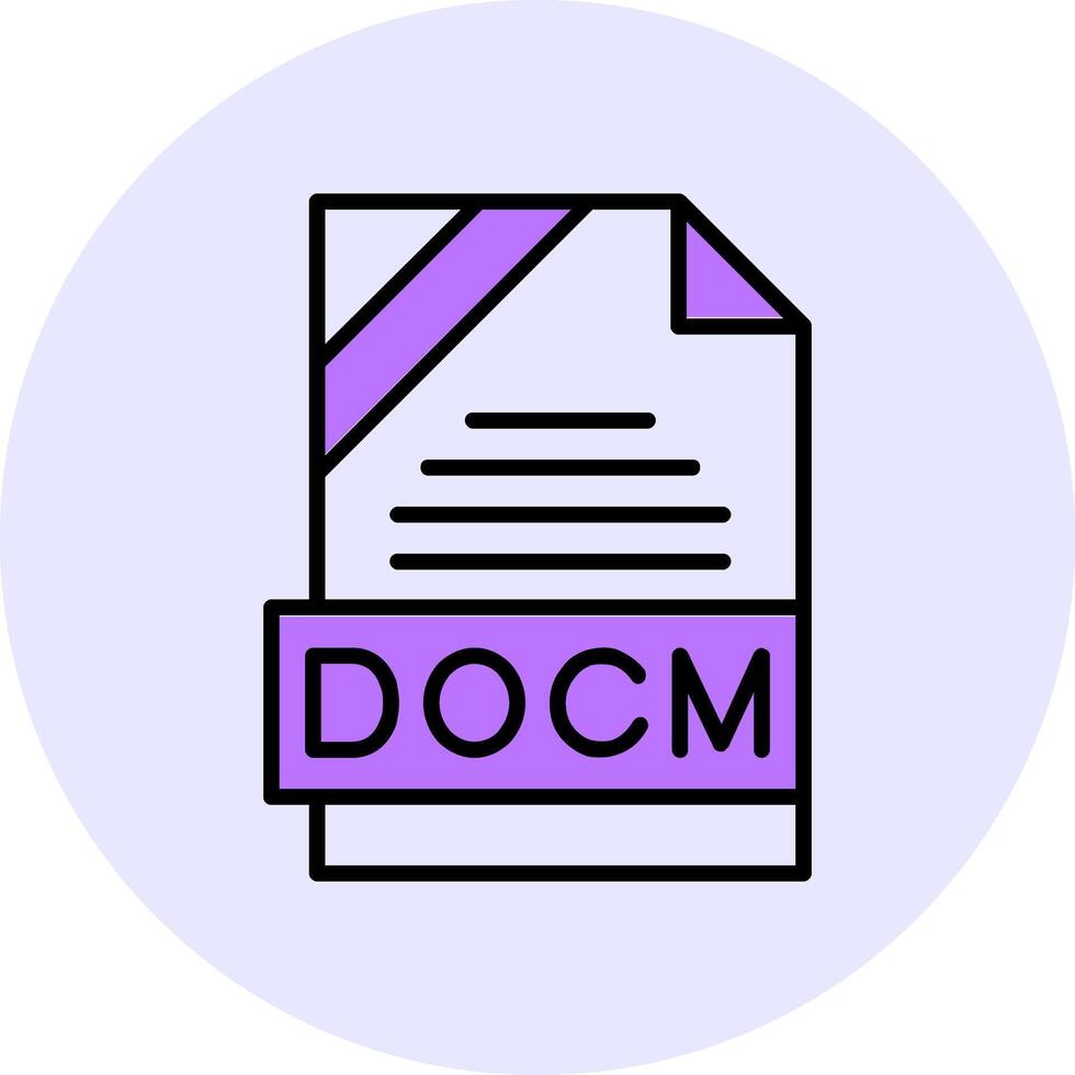 DOCM Filled Circle Fill Style Icon vector