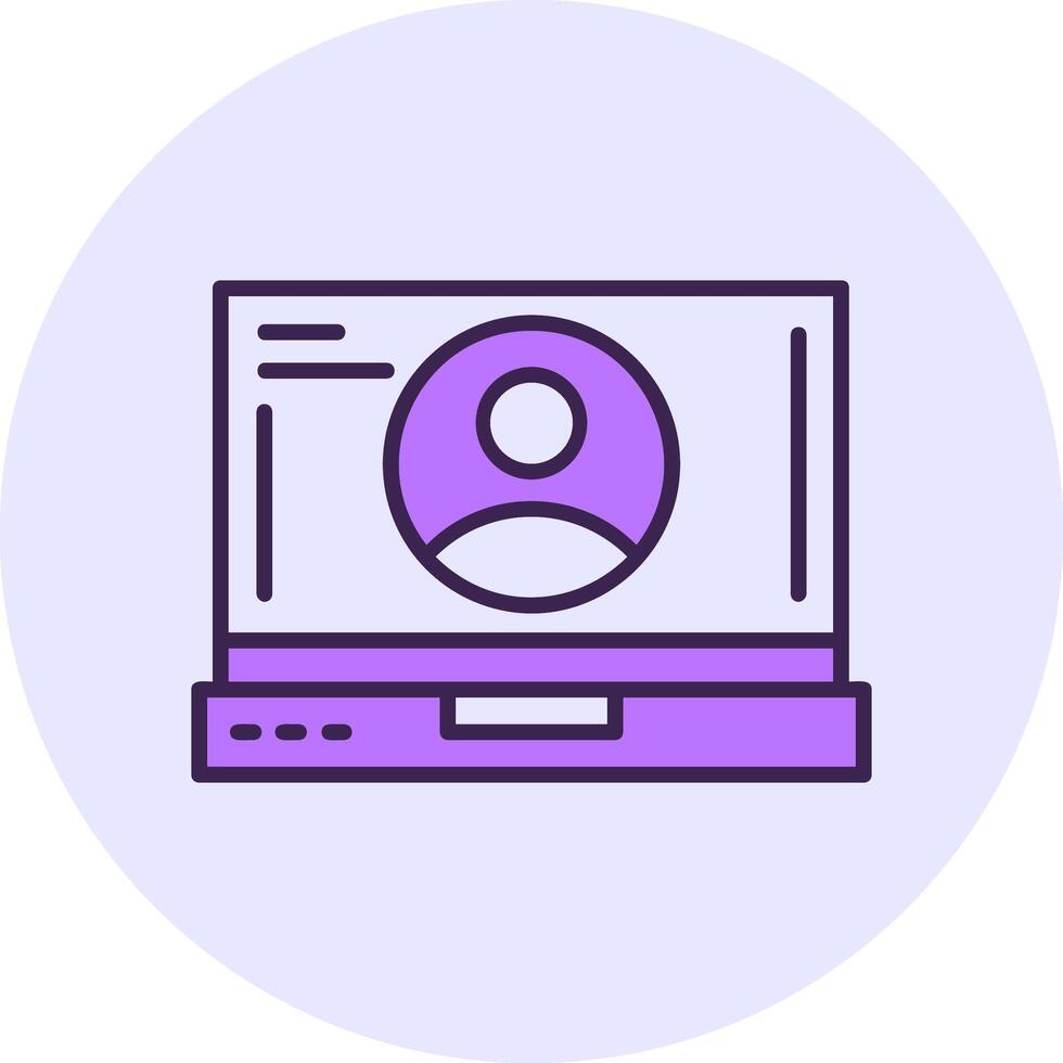 Profile Filled Circle Fill Style Icon vector