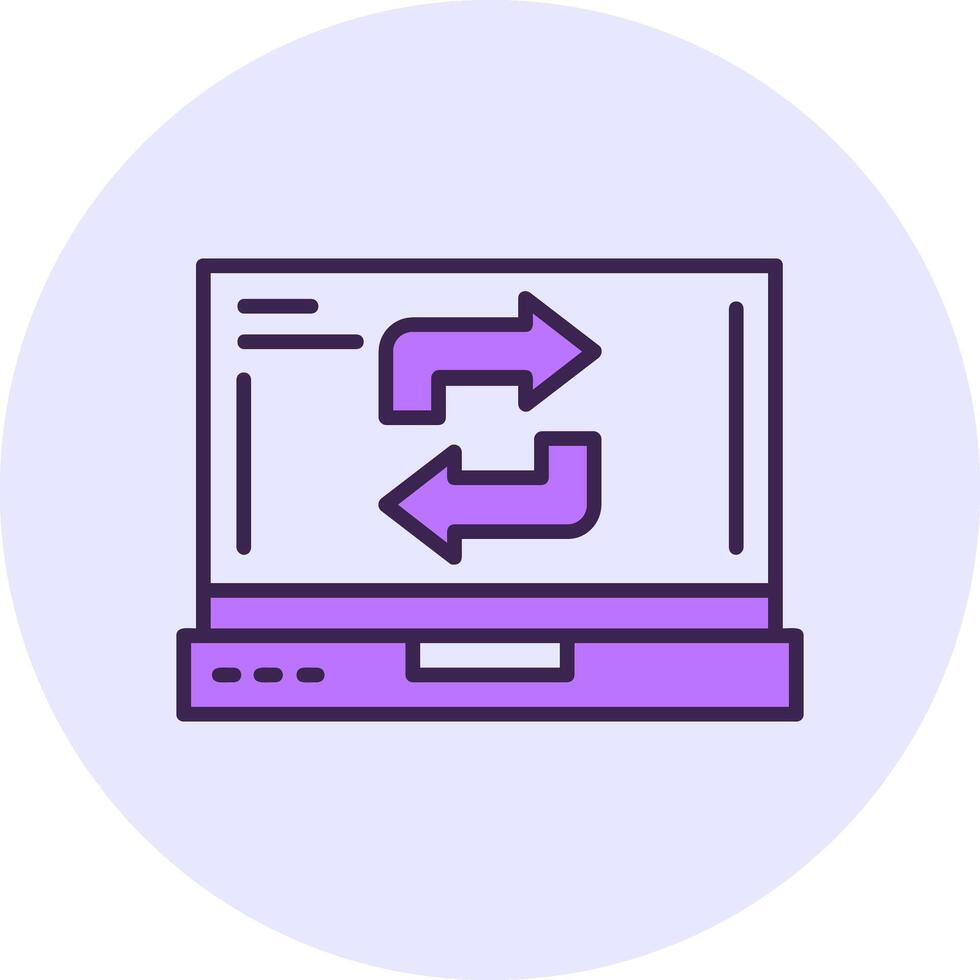 Refresh Filled Circle Fill Style Icon vector