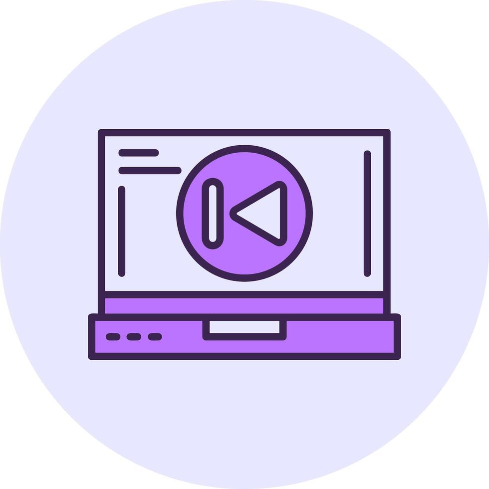 Skip backward Filled Circle Fill Style Icon vector