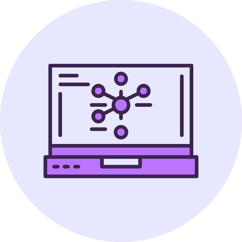 Graph Filled Circle Fill Style Icon vector