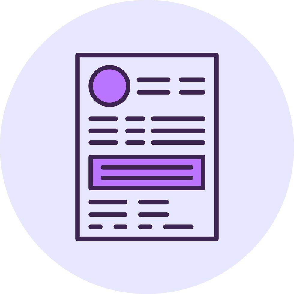 Resume Filled Circle Fill Style Icon vector