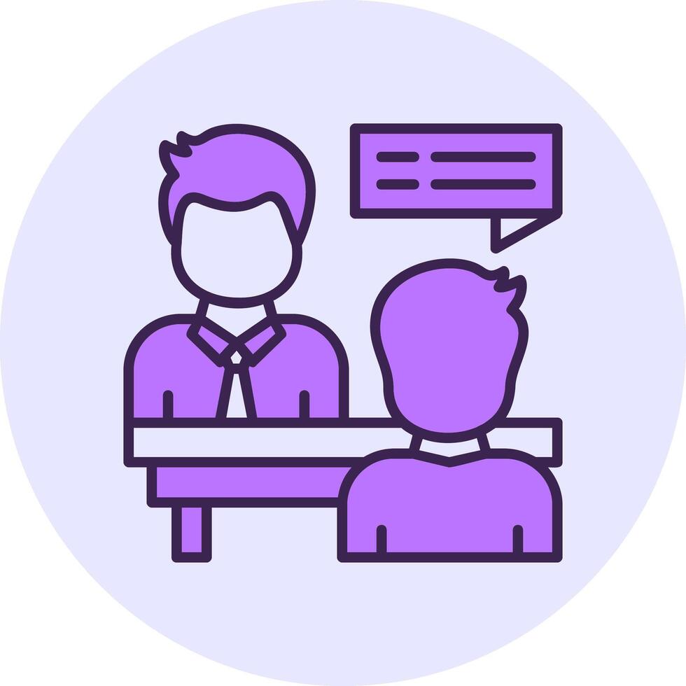 Interview Filled Circle Fill Style Icon vector