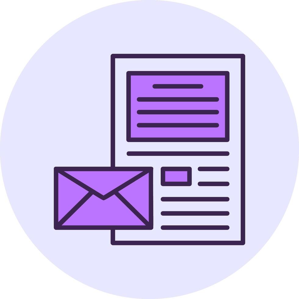 Cover Letter Filled Circle Fill Style Icon vector