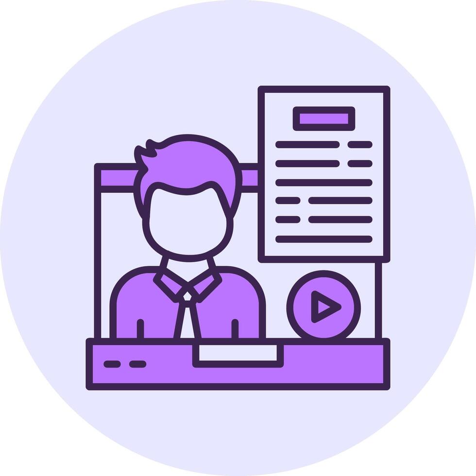 In-Person Interview Filled Circle Fill Style Icon vector