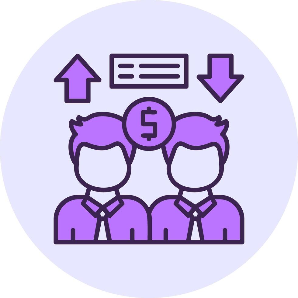 Job Offer Negotiation Filled Circle Fill Style Icon vector