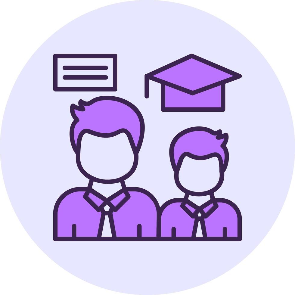 Alumni Network Filled Circle Fill Style Icon vector