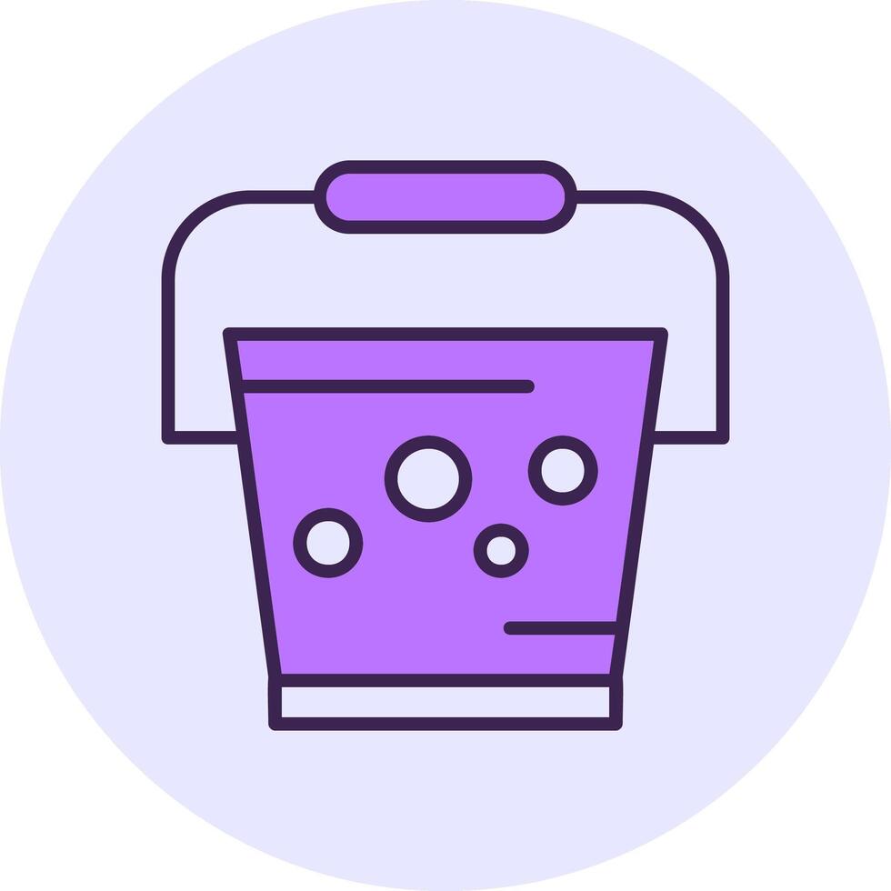 Bucket Filled Circle Fill Style Icon vector