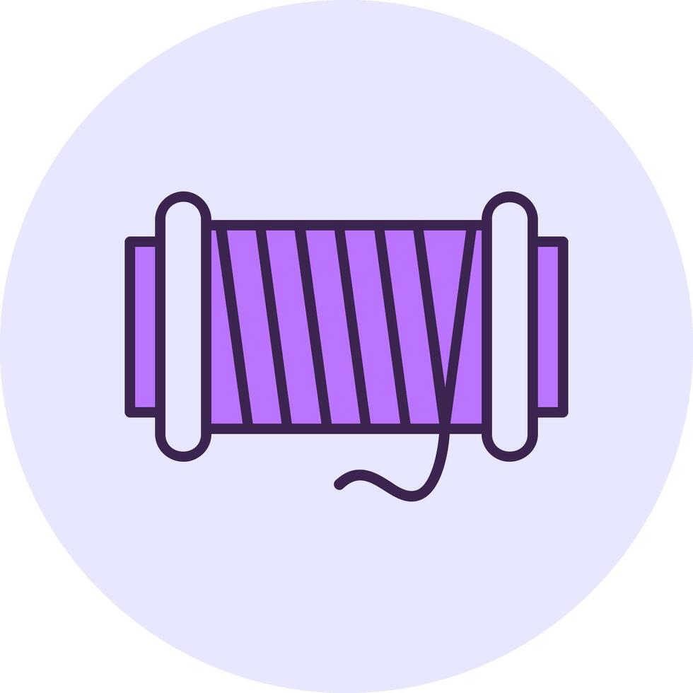 Thread spool Filled Circle Fill Style Icon vector