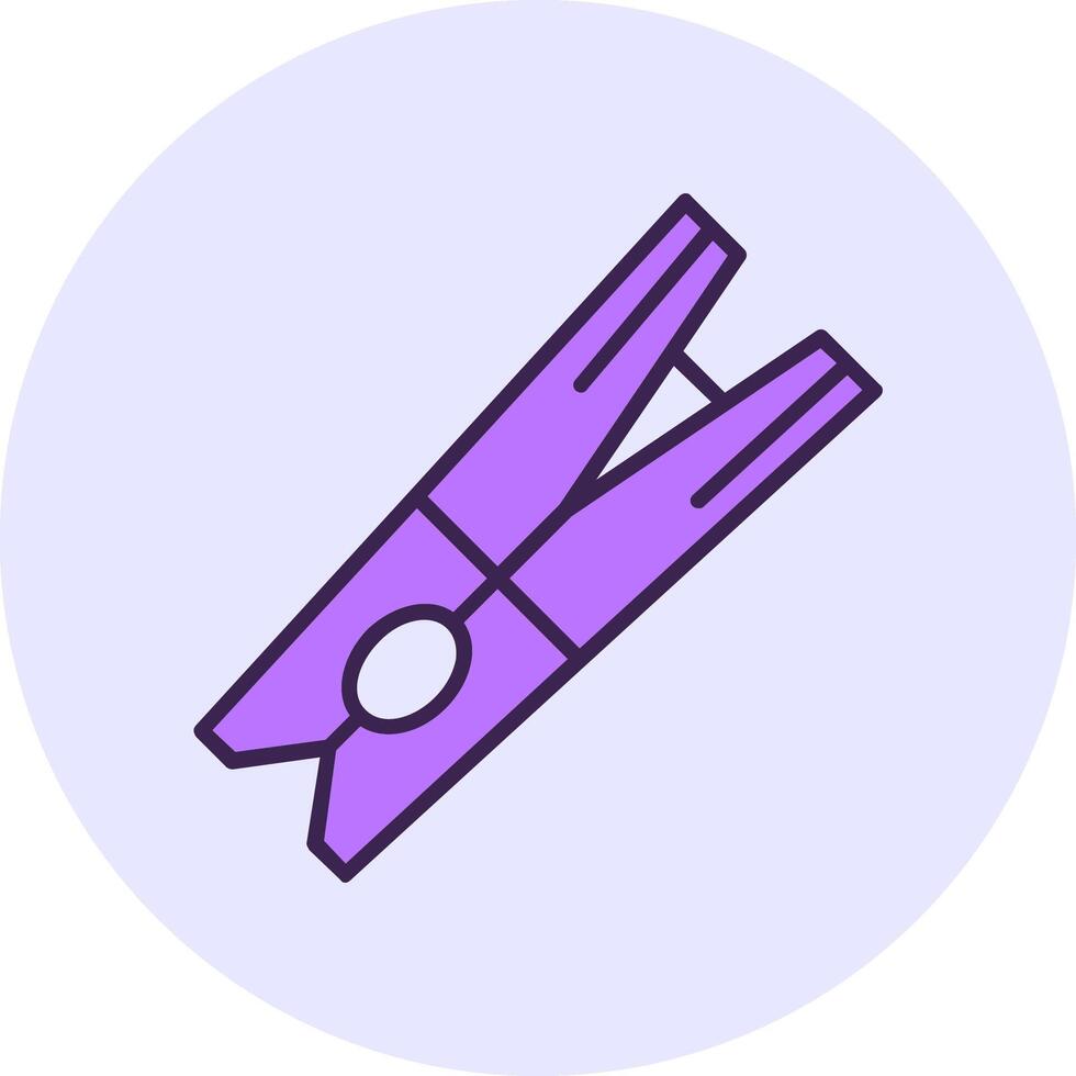 Clothespin Filled Circle Fill Style Icon vector