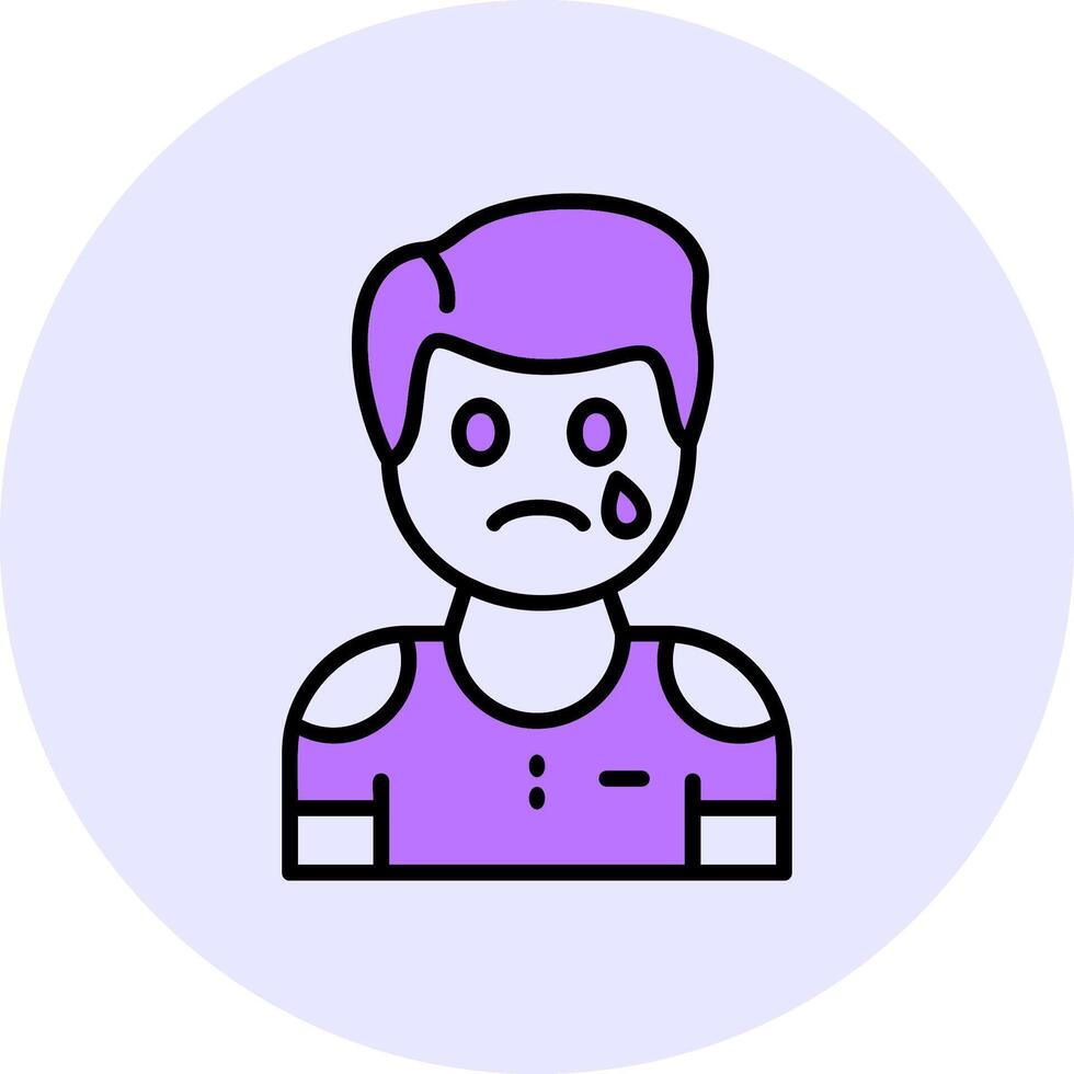 Sadness Filled Circle Fill Icon Style vector