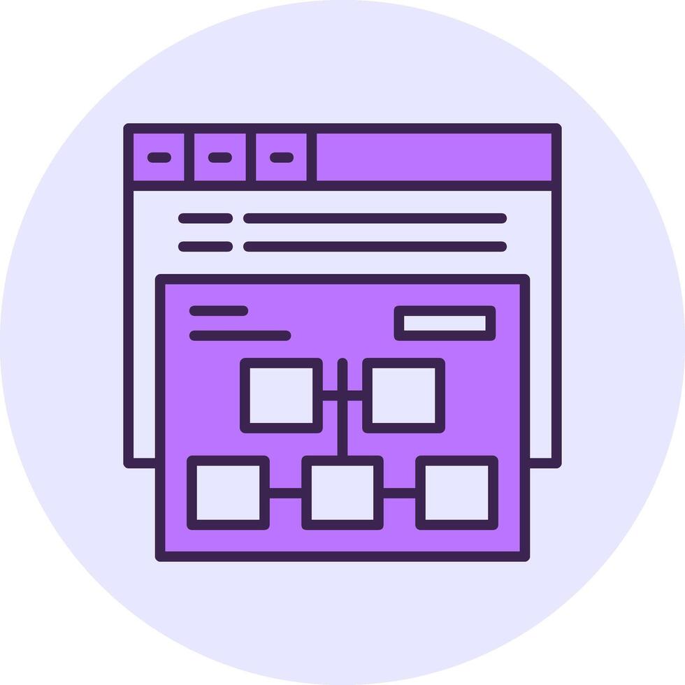 Sitemap Filled Circle Fill Icon Style vector