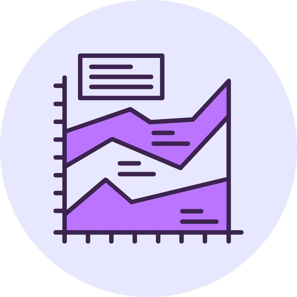 Area chart Filled Circle Fill Icon Style vector
