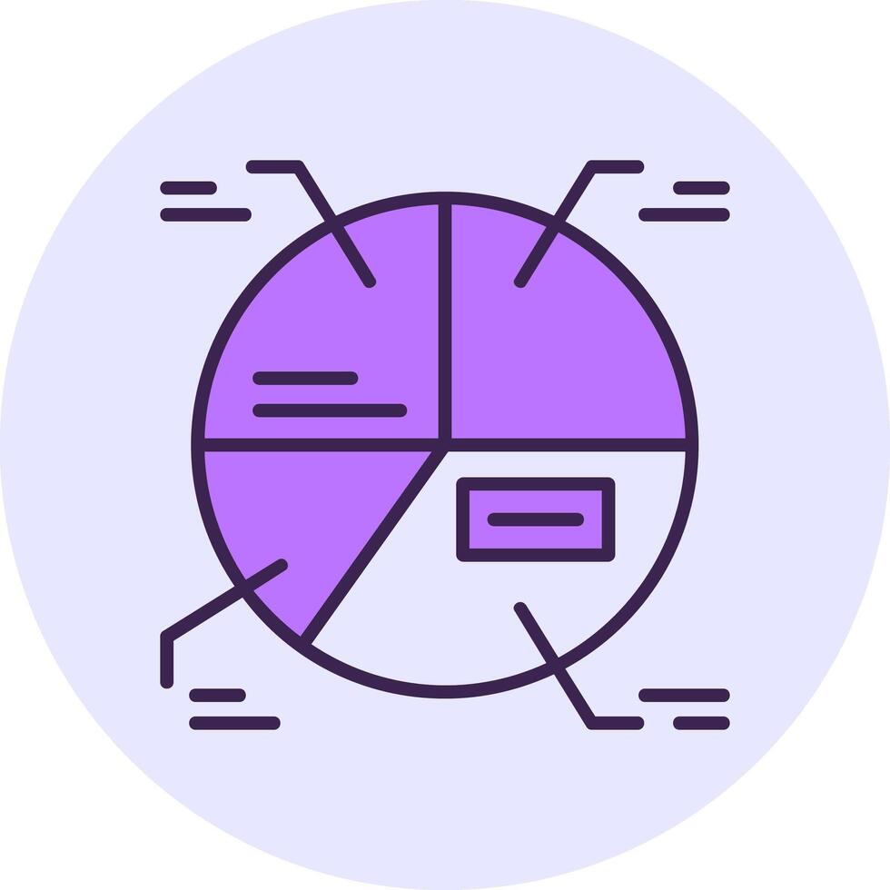 Pie chart Filled Circle Fill Icon Style vector