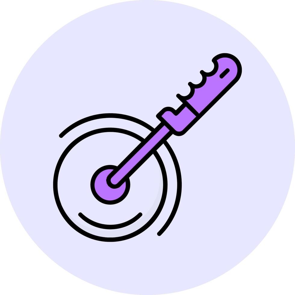 Pizza cutter Filled Circle Fill Style Icon vector