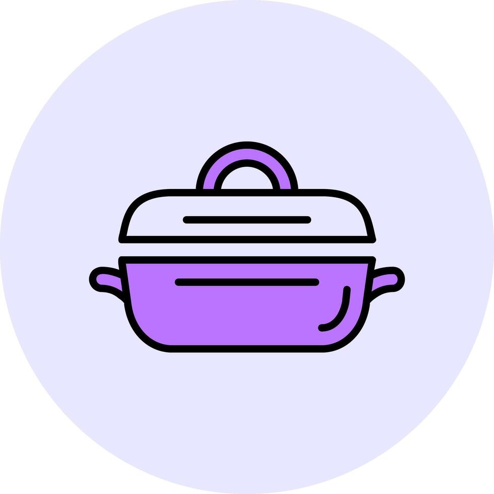 Pot Filled Circle Fill Style Icon vector