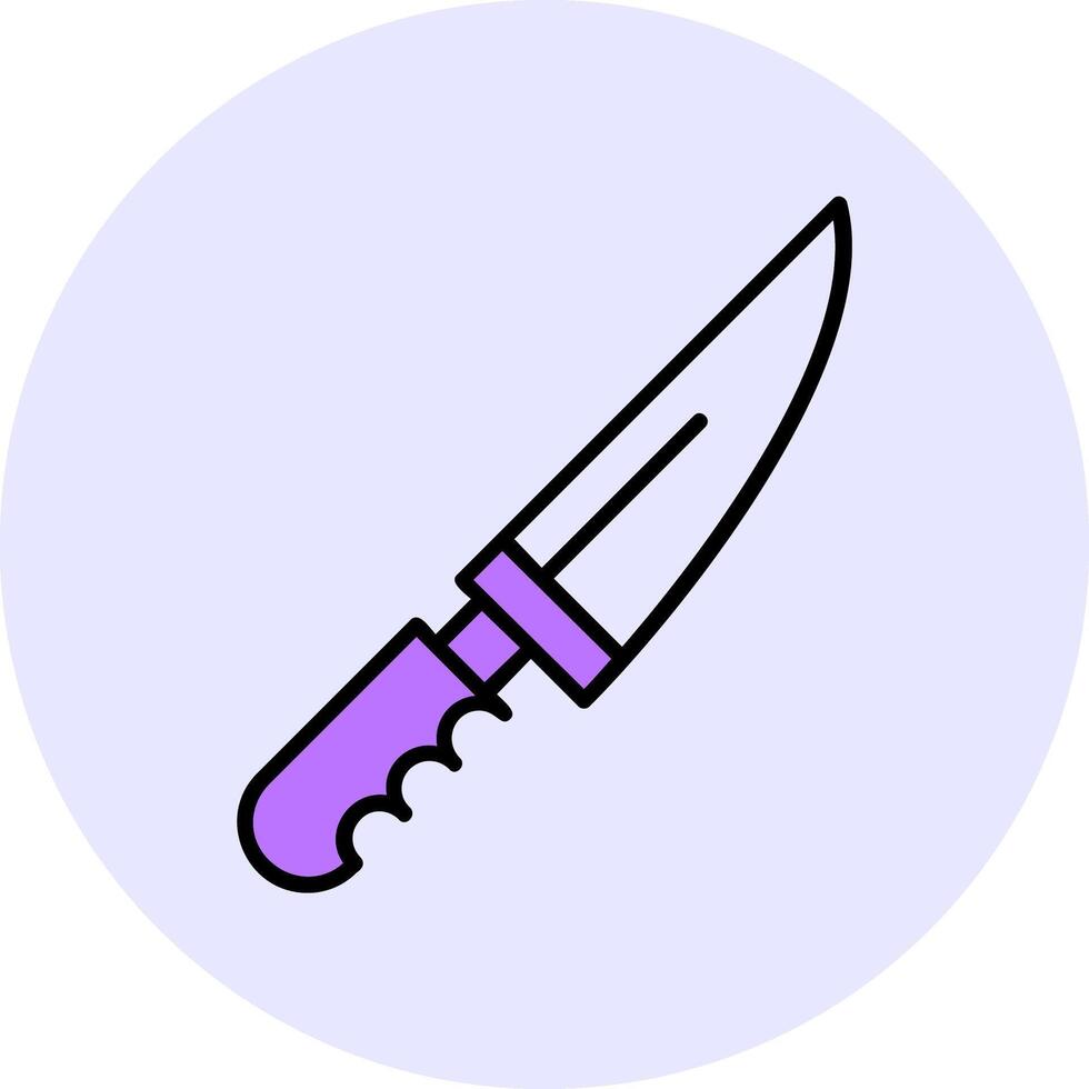 Knife Filled Circle Fill Style Icon vector