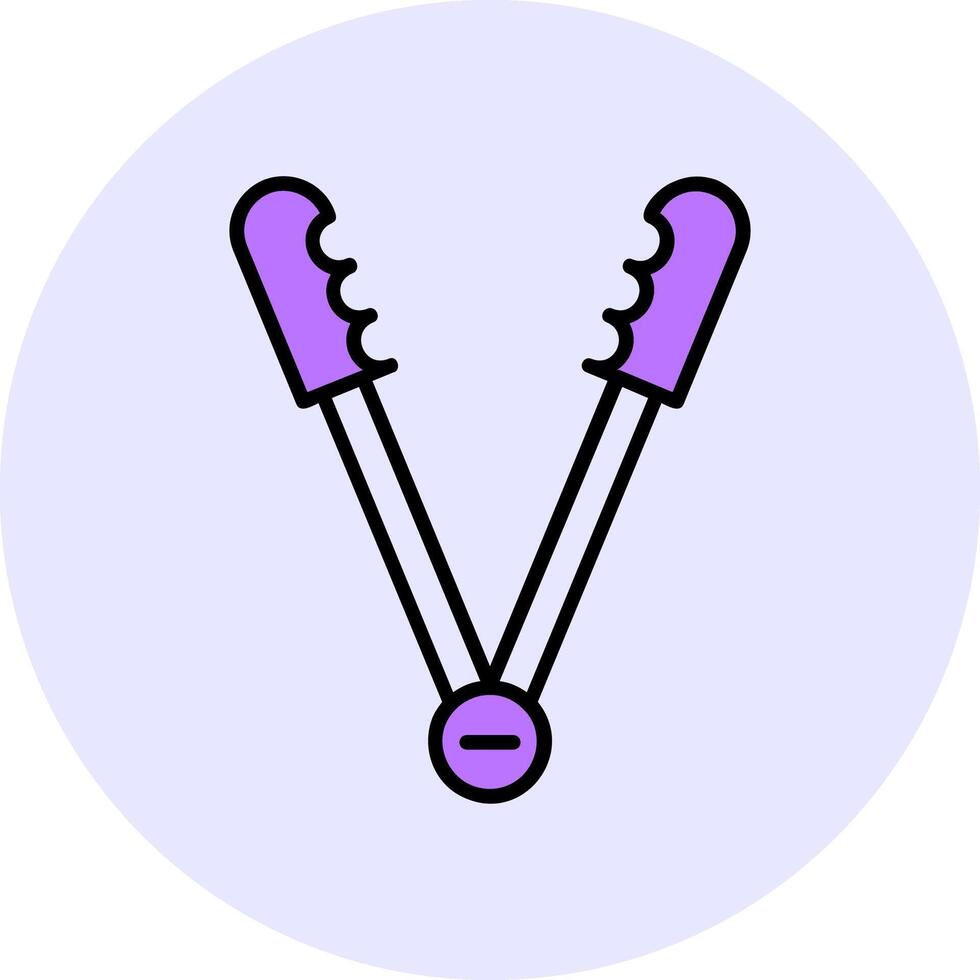 Tongs Filled Circle Fill Style Icon vector