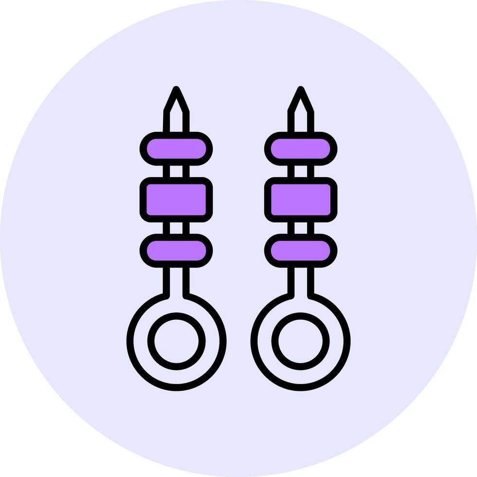 Skewer Filled Circle Fill Style Icon vector