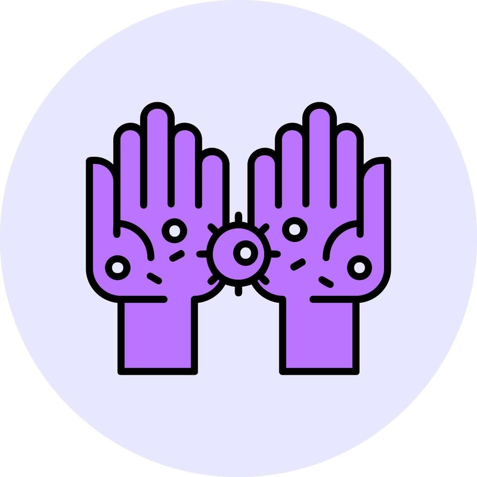 Dirty hands Filled Circle Fill Style Icon vector