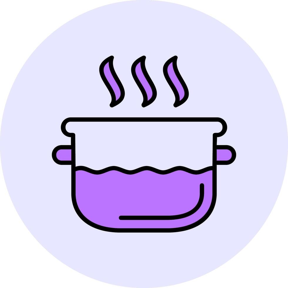 Steaming Filled Circle Fill Style Icon vector