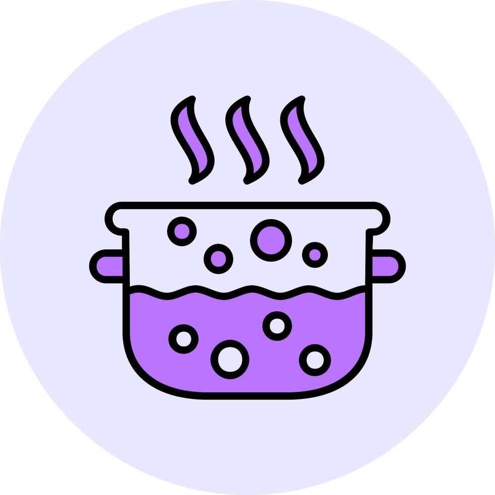Water Boiling Filled Circle Fill Style Icon vector