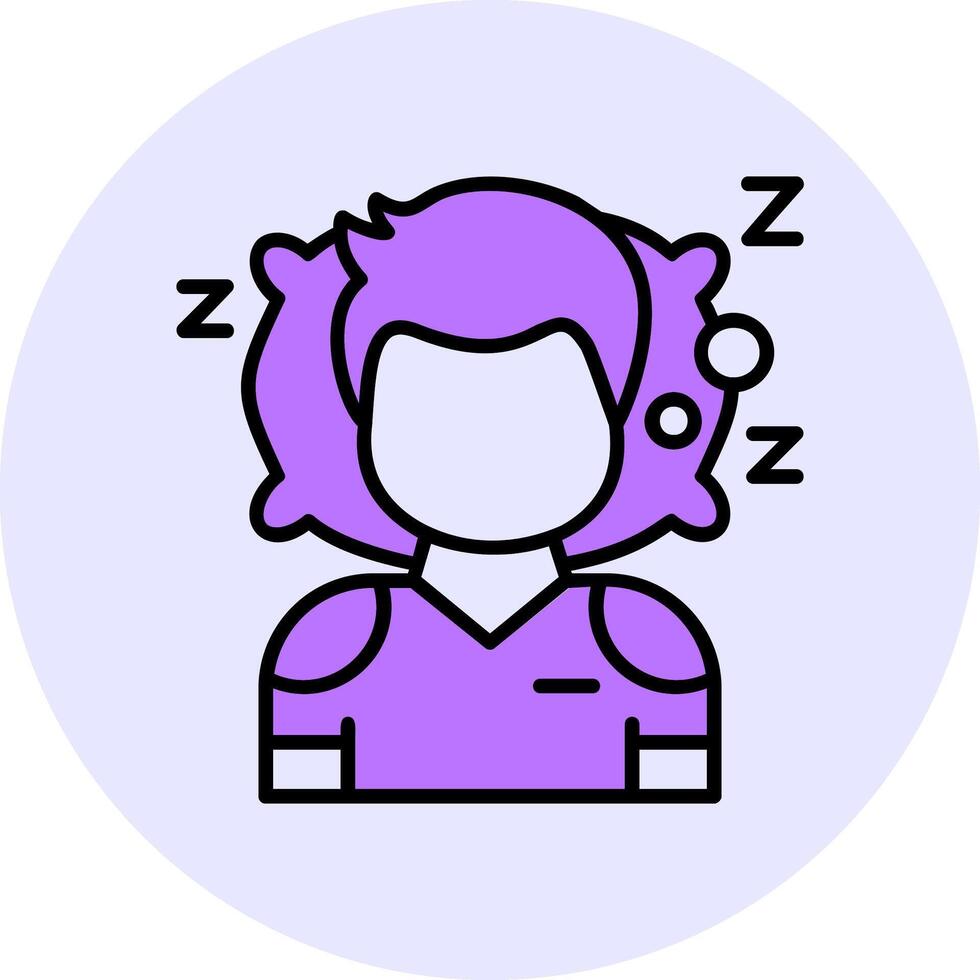 Sleeping Filled Circle Fill Style Icon vector
