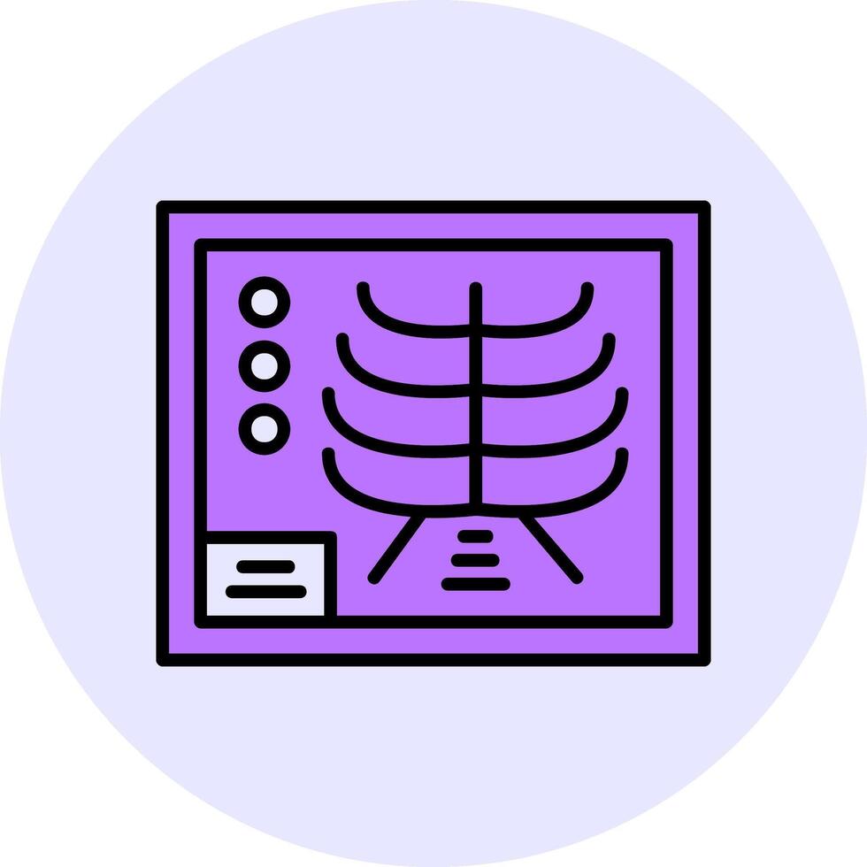 X-ray Filled Circle Fill Style Icon vector