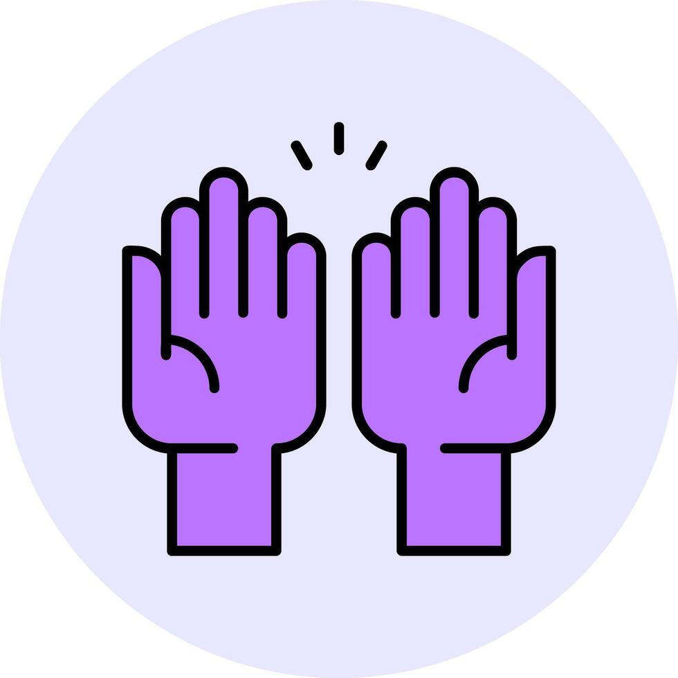 Hands Filled Circle Fill Style Icon vector